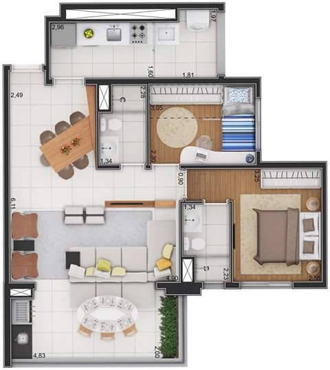 Apartamento à venda com 2 quartos, 65m² - Foto 47